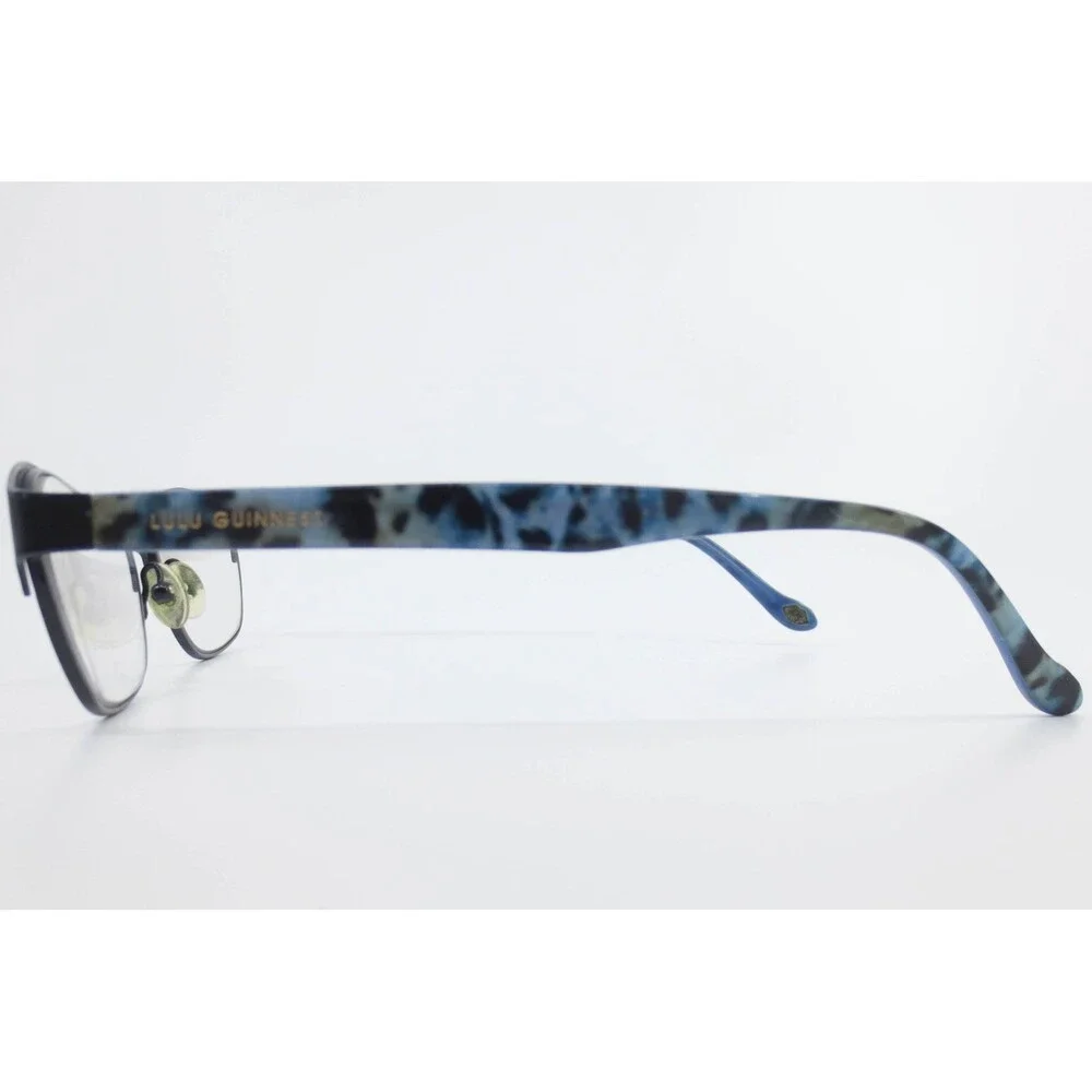 Lulu Guinness L777 Navy Blue Tortoise Cat Eye Eyeglass Frames 53-16-140